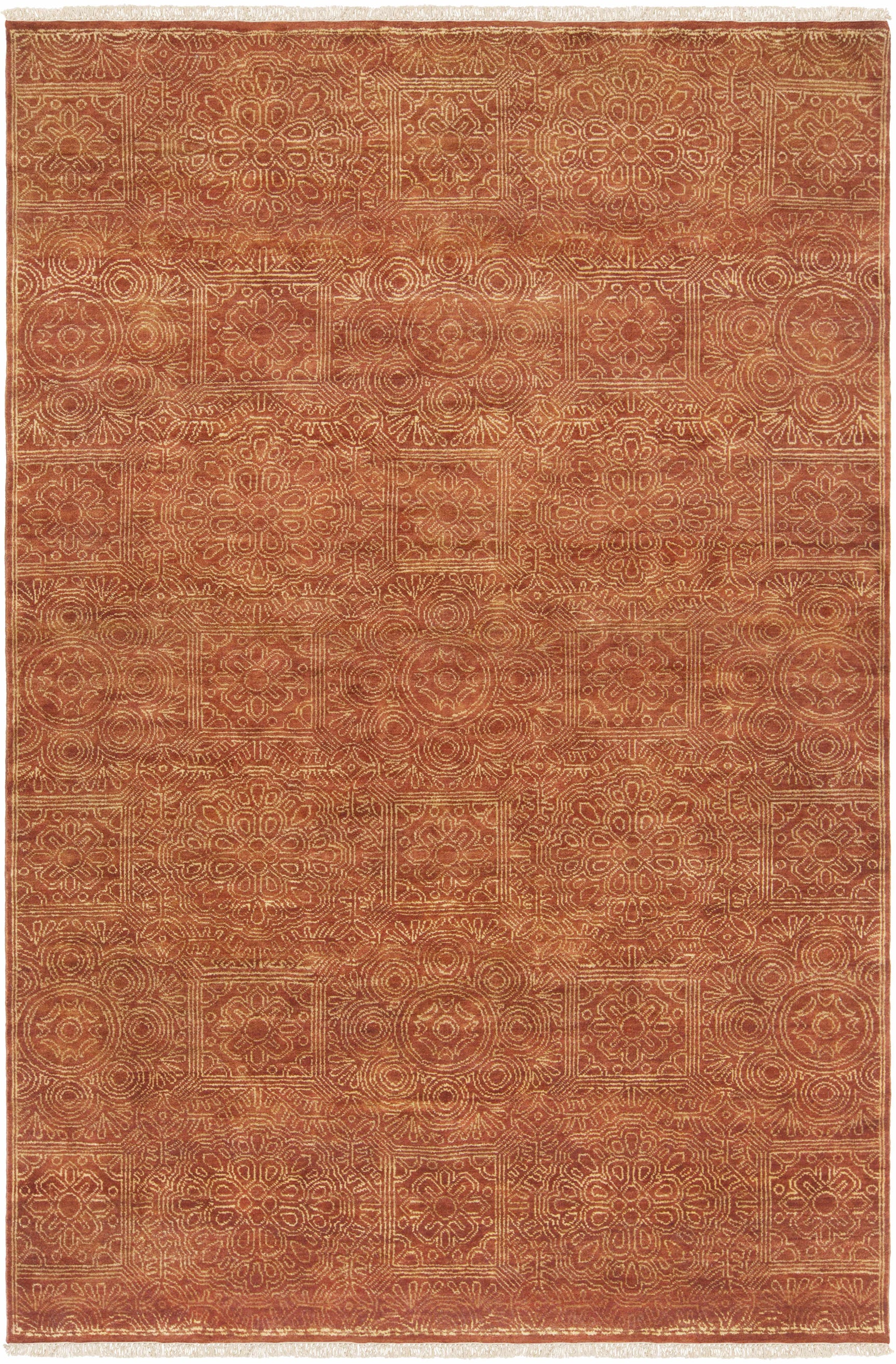 Lottsburg Premium Orange Wool Rug - Clearance - Ornate Home