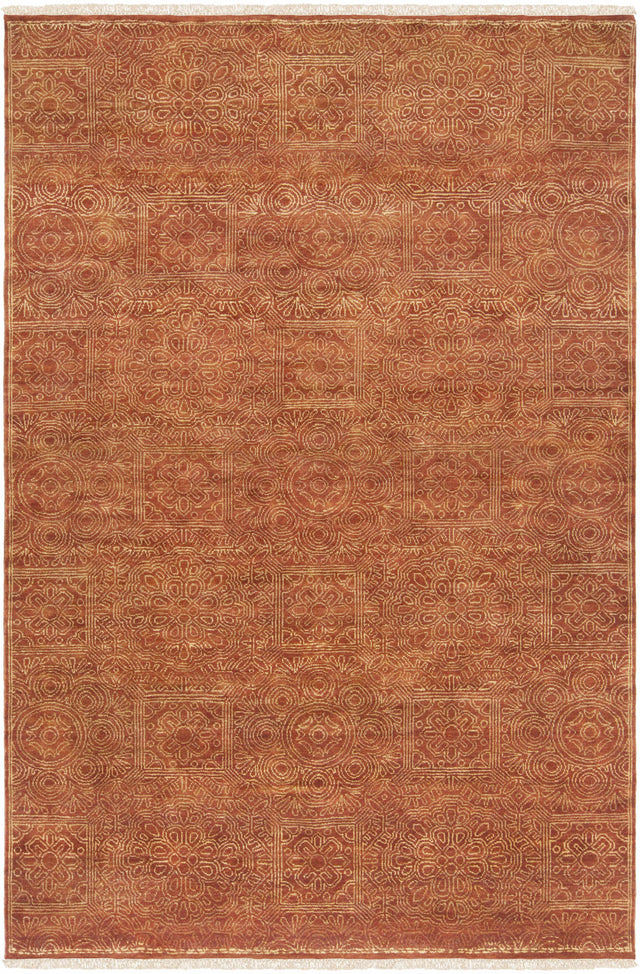 Lottsburg Premium Orange Wool Rug - Clearance - Ornate Home