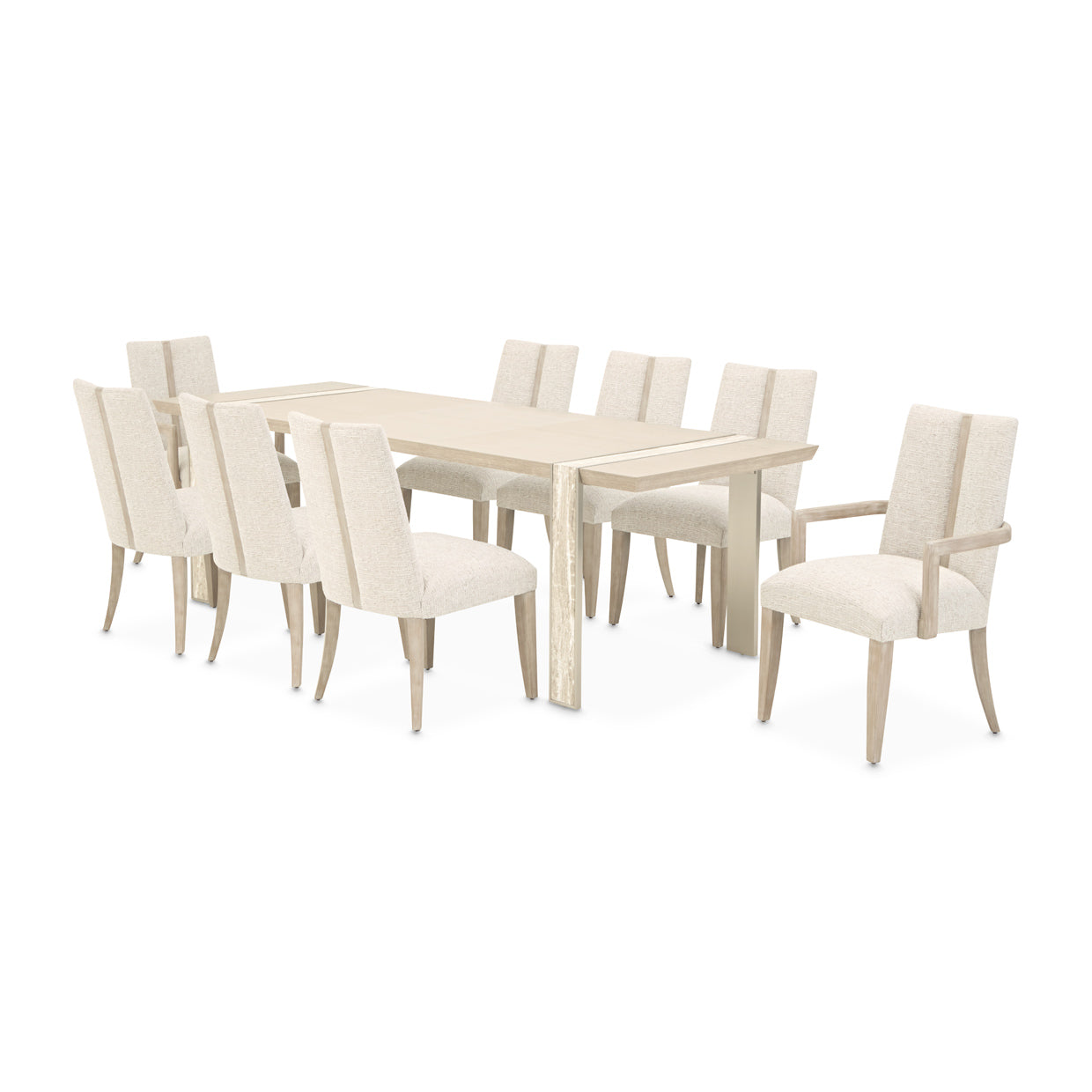 Lotus Bay Sand Narrow Rectangular Dining Table - Ornate Home