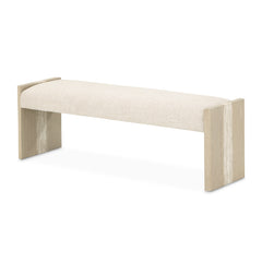 Lotus Bay Sand/Tusk Bench - Ornate Home