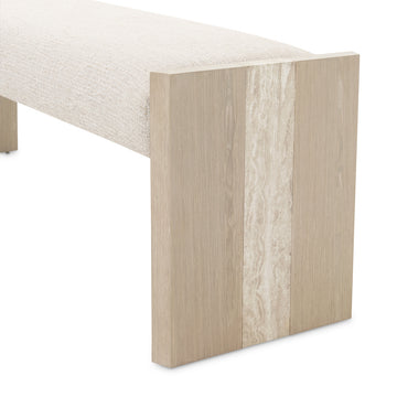 Lotus Bay Sand/Tusk Bench - Ornate Home
