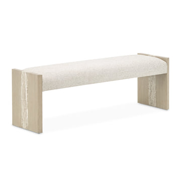 Lotus Bay Sand/Tusk Bench - Ornate Home