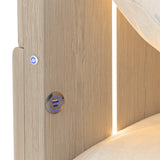 Lotus Bay Sand Twin Panel Bed with LED Lights - Ornate Home