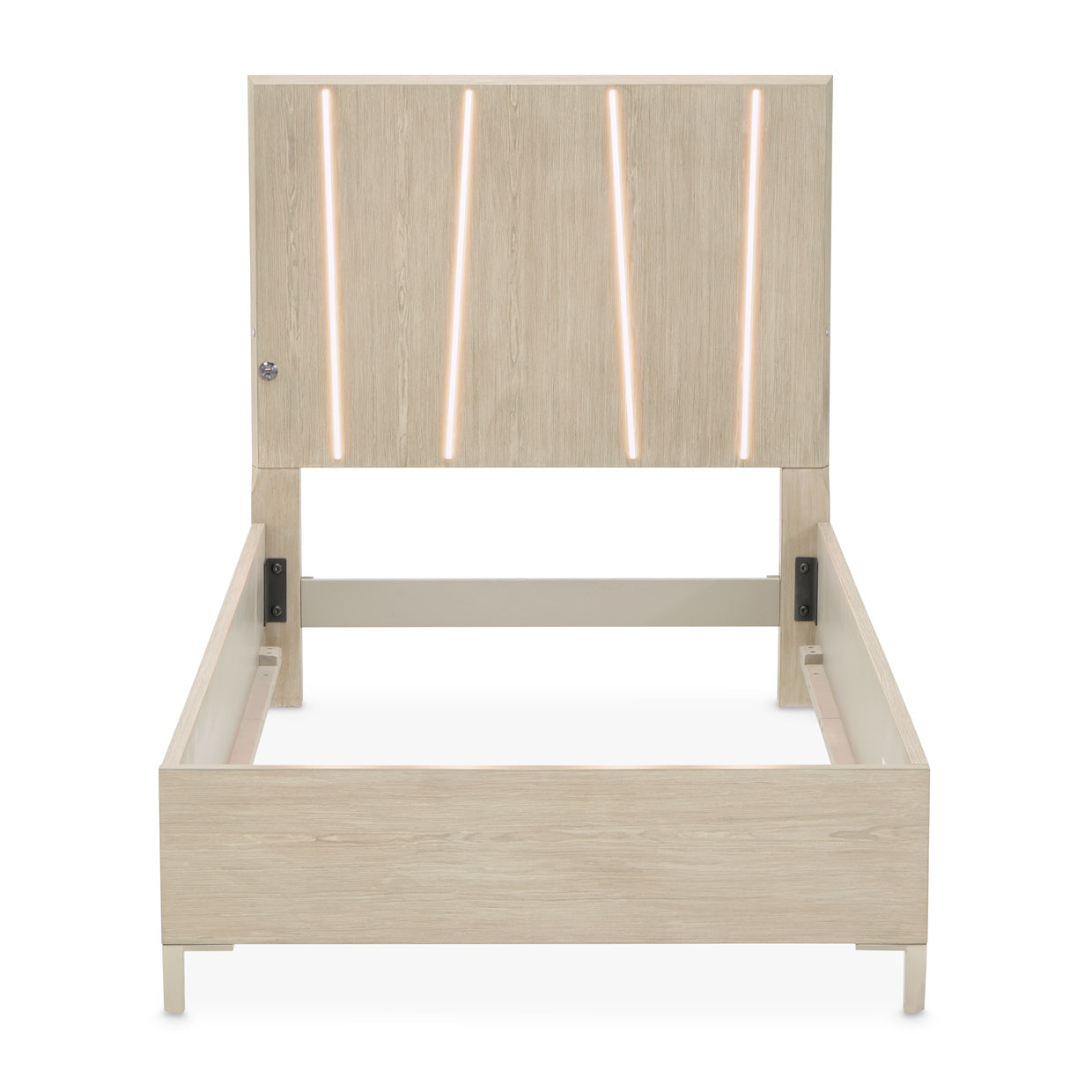 Lotus Bay Sand Twin Panel Bed with LED Lights - Ornate Home