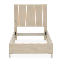 Lotus Bay Sand Twin Panel Bed with LED Lights - Ornate Home