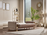 Lotus Cream 3-pieces (Sofa & Loveseat & Chair) Living Room Set