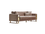Lotus Cream 3-pieces (Sofa & Loveseat & Chair) Living Room Set