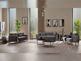 Lotus Grey 3-pieces (Sofa & Loveseat & Chair) Living Room Set