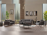 Lotus Grey 3-pieces (Sofa & Loveseat & Chair) Living Room Set