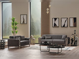Lotus Grey 3-pieces (Sofa & Loveseat & Chair) Living Room Set