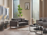 Lotus Grey 3-pieces (Sofa & Loveseat & Chair) Living Room Set