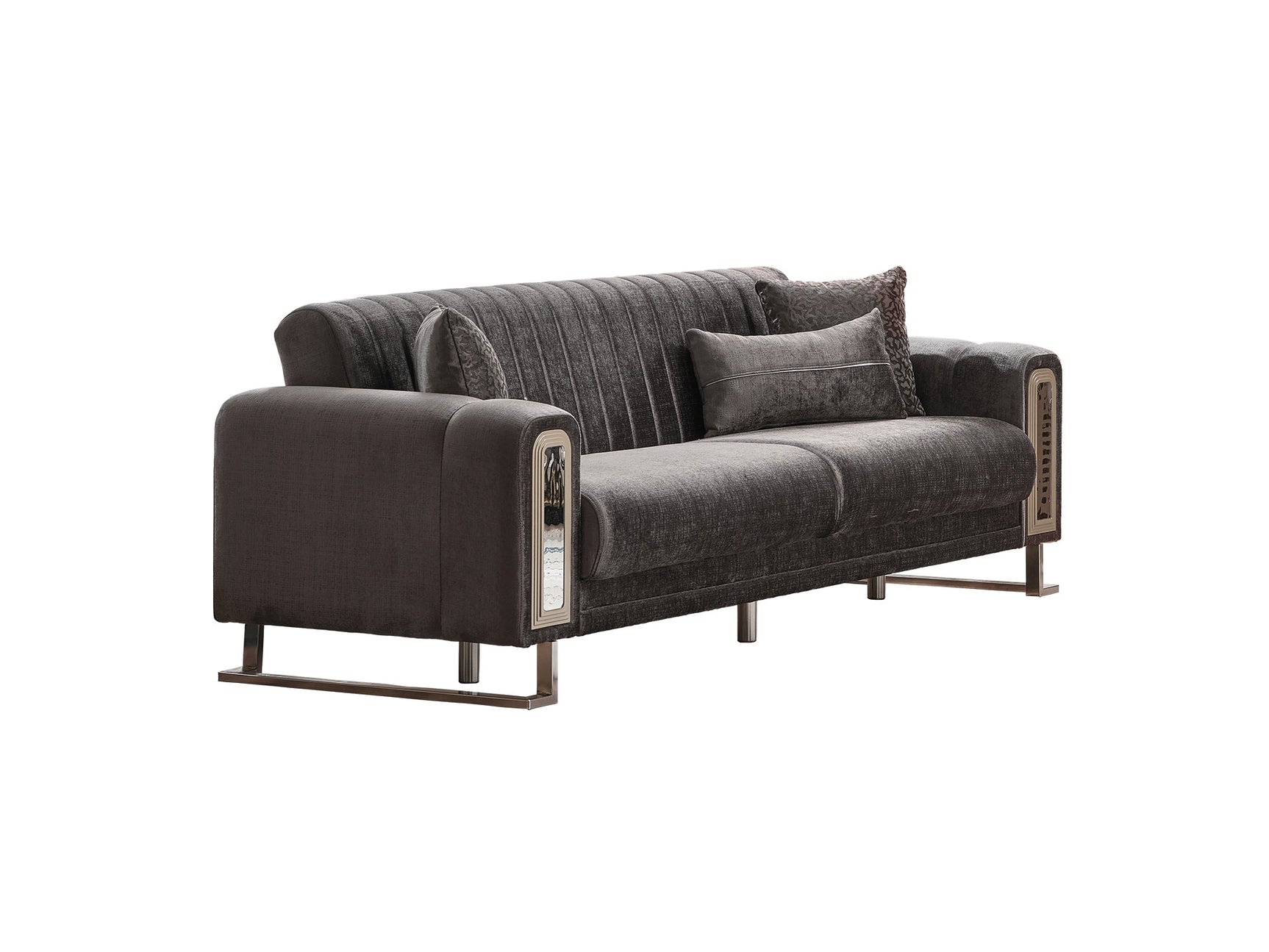 Lotus Grey 3-pieces (Sofa & Loveseat & Chair) Living Room Set