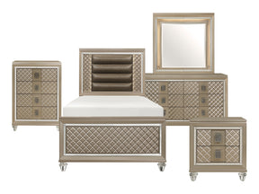Loudon Champagne/Bronze 5-Piece Twin Bedroom Set - Ornate Home