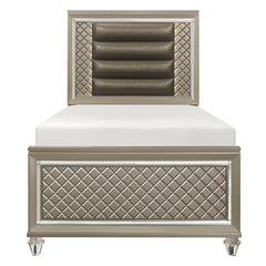 Loudon Champagne/Bronze 5-Piece Twin Bedroom Set - Ornate Home