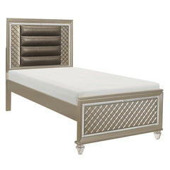 Loudon Champagne/Bronze 5-Piece Twin Bedroom Set - Ornate Home