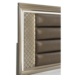 Loudon Champagne California King Platform Bed With Led Lighting And Storage Footboard - Ornate Home