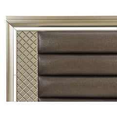 Loudon Champagne Queen Platform Bed With Led Lighting And Storage Footboard - Ornate Home