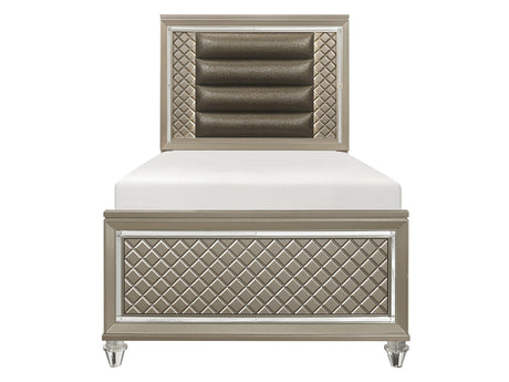 Loudon Champagne Twin Platform Bed - Ornate Home