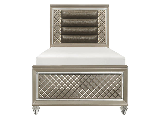 Loudon Champagne Twin Platform Bed - Ornate Home