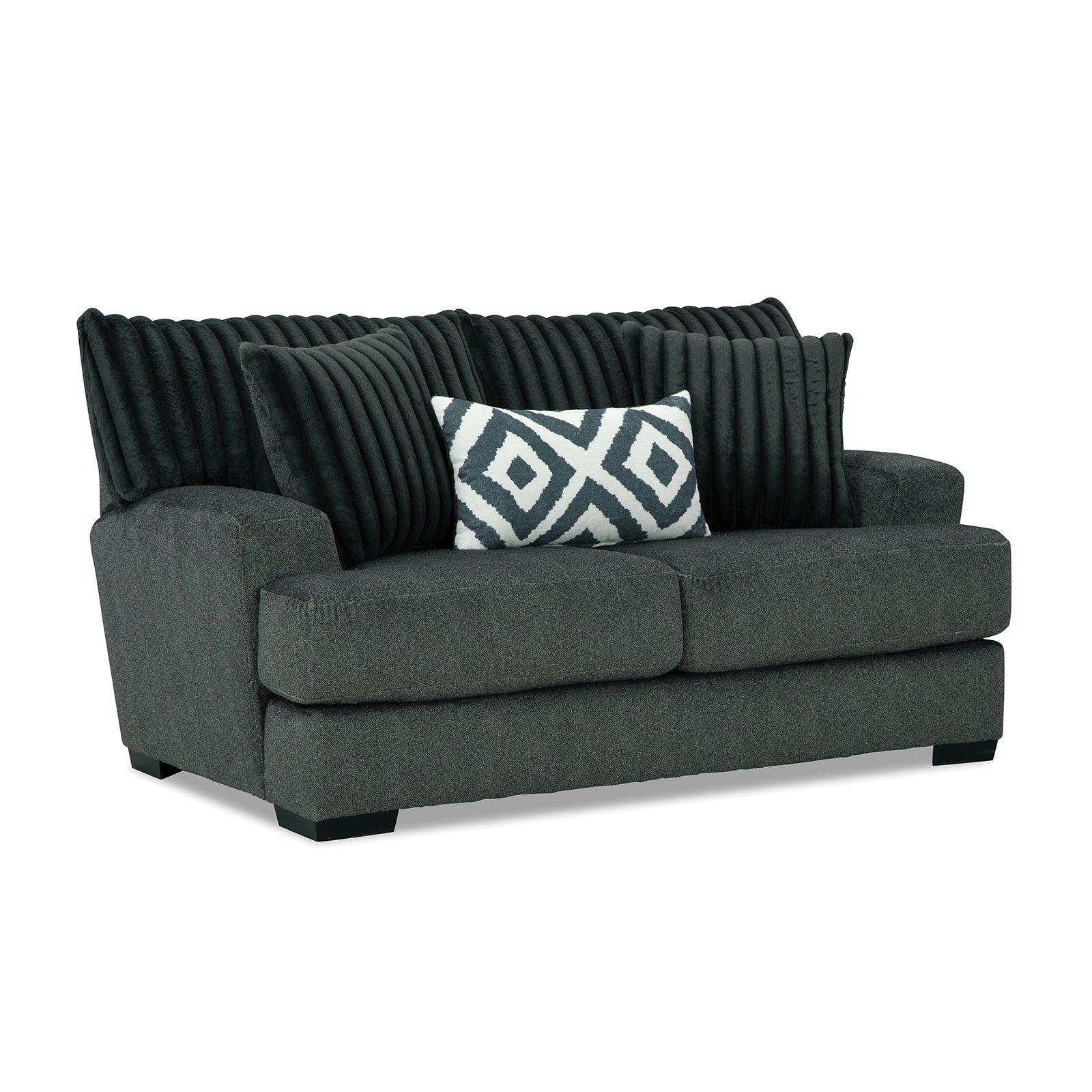 Loughlin Gun Metal Sofa & Loveseat - Ornate Home