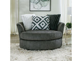 Loughlin Gun Metal Swivel Chair - Ornate Home