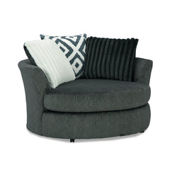 Loughlin Gun Metal Swivel Chair - Ornate Home