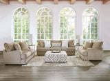 Loughlin Light Brown/Ivory Ottoman - Ornate Home