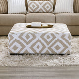 Loughlin Light Brown/Ivory Ottoman - Ornate Home