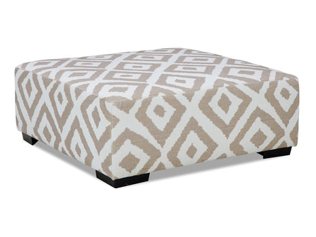 Loughlin Light Brown/Ivory Ottoman - Ornate Home