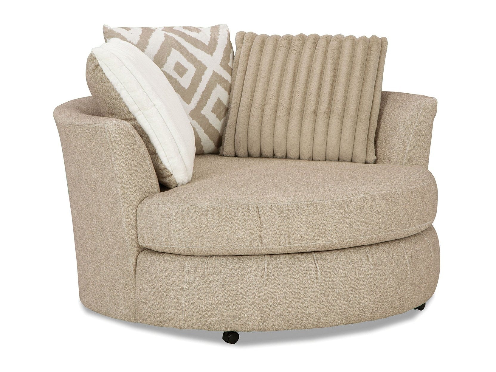 Loughlin Light Brown Swivel Chair - Ornate Home