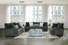 Loughton Gun Metal/Ivory Ottoman - Ornate Home