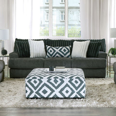 Loughton Gun Metal/Ivory Ottoman - Ornate Home