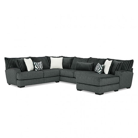 Loughton Gun Metal Sectional - Ornate Home