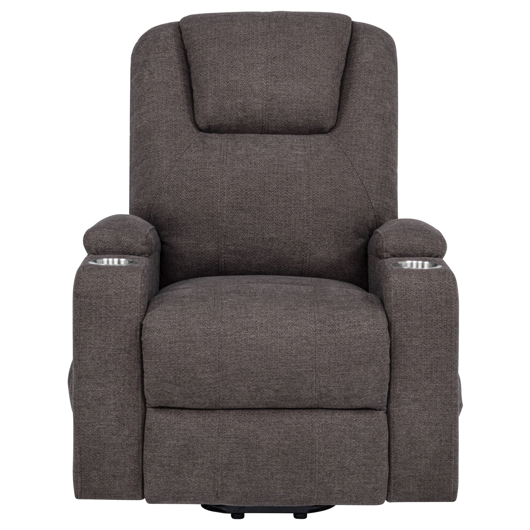 Louie Brown Chenille Upholstered Power Lift Massage Chair - Ornate Home