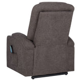 Louie Brown Chenille Upholstered Power Lift Massage Chair - Ornate Home