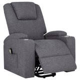 Louie Dark Grey Chenille Upholstered Power Lift Massage Chair - Ornate Home