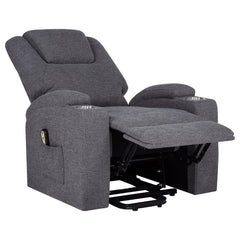 Louie Dark Grey Chenille Upholstered Power Lift Massage Chair - Ornate Home