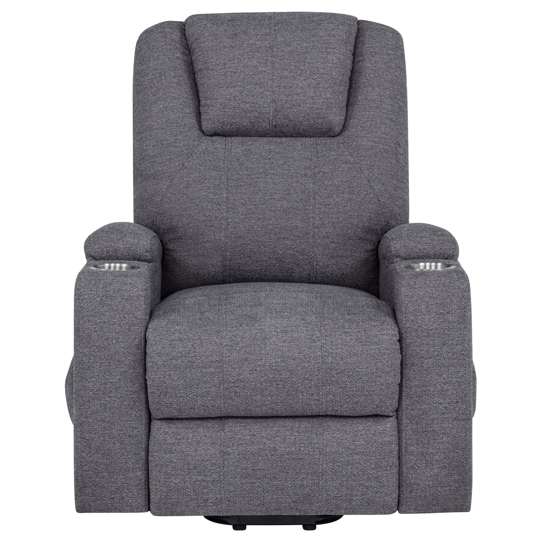 Louie Dark Grey Chenille Upholstered Power Lift Massage Chair - Ornate Home