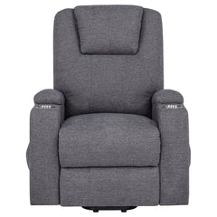 Louie Dark Grey Chenille Upholstered Power Lift Massage Chair - Ornate Home