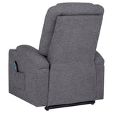 Louie Dark Grey Chenille Upholstered Power Lift Massage Chair - Ornate Home
