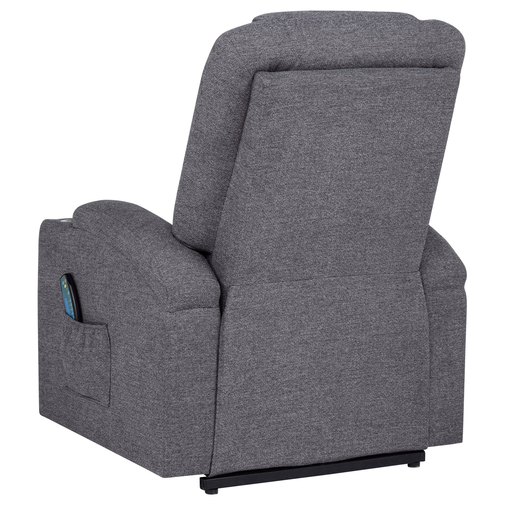 Louie Dark Grey Chenille Upholstered Power Lift Massage Chair - Ornate Home