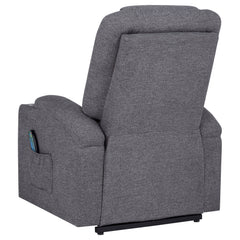Louie Dark Grey Chenille Upholstered Power Lift Massage Chair - Ornate Home