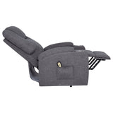 Louie Dark Grey Chenille Upholstered Power Lift Massage Chair - Ornate Home