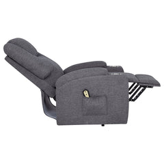 Louie Dark Grey Chenille Upholstered Power Lift Massage Chair - Ornate Home