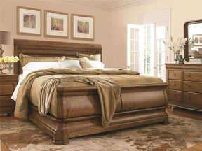 Louie P's Cognac King Sleigh Bed - Ornate Home