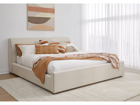 Louis Natural Full Upholstered Platform Bed - Ornate Home