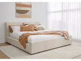Louis Natural King Upholstered Platform Bed - Ornate Home