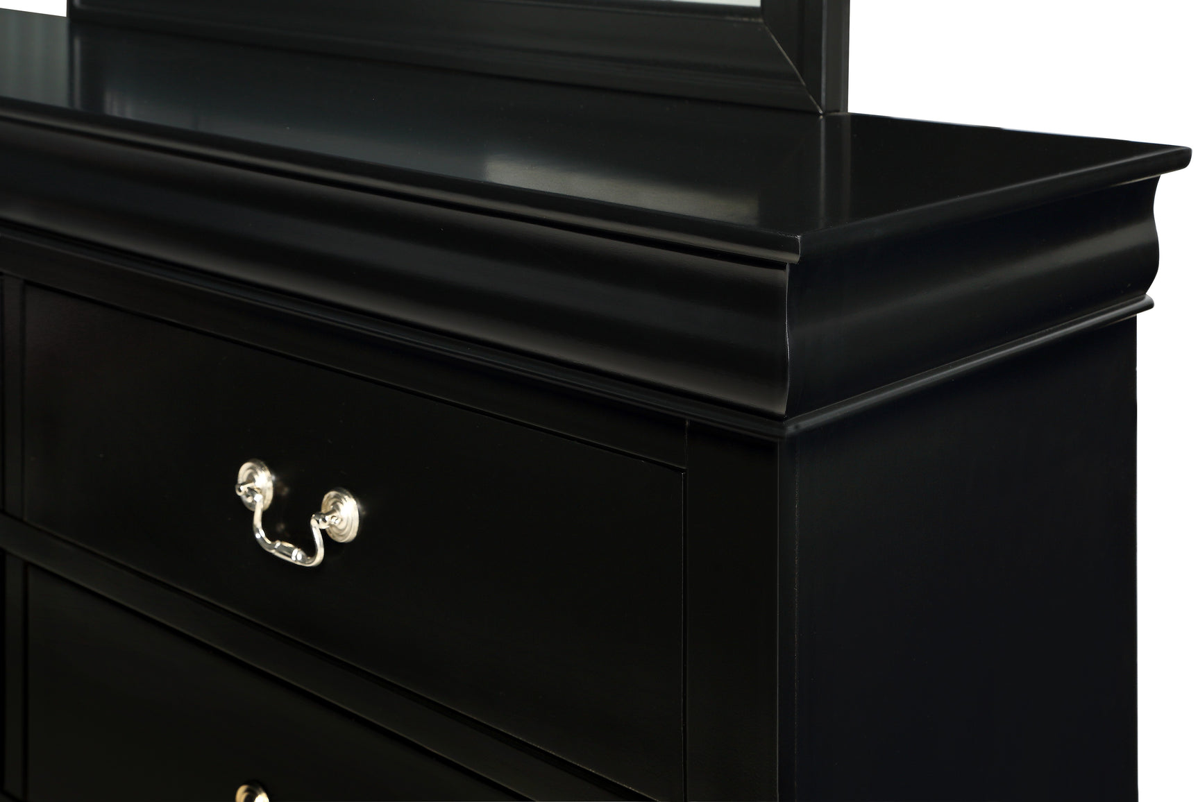 Louis Philip Black Sleigh Bedroom Set - Ornate Home