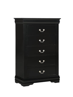 Louis Philip Black Sleigh Bedroom Set - Ornate Home
