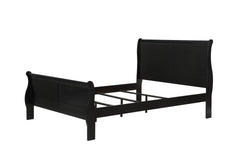 Louis Philip Black Sleigh Bedroom Set - Ornate Home